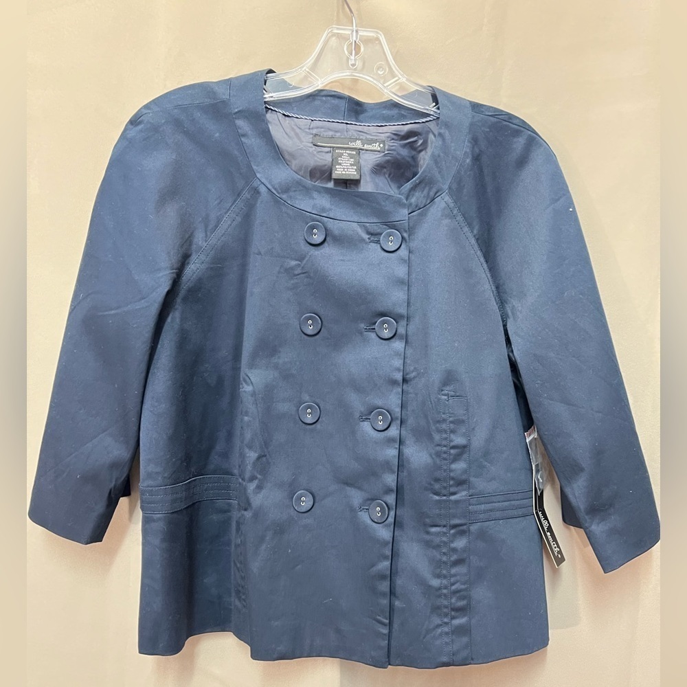 Willi Smith Navy Double Breasted Crop Jacket NWT XL